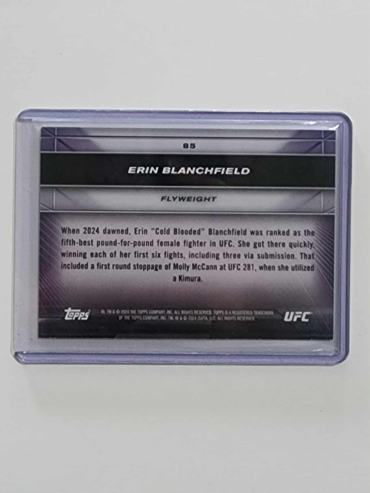 2024 Topps Knockout UFC Erin Blanchfield Bronze Parallel /250 #85