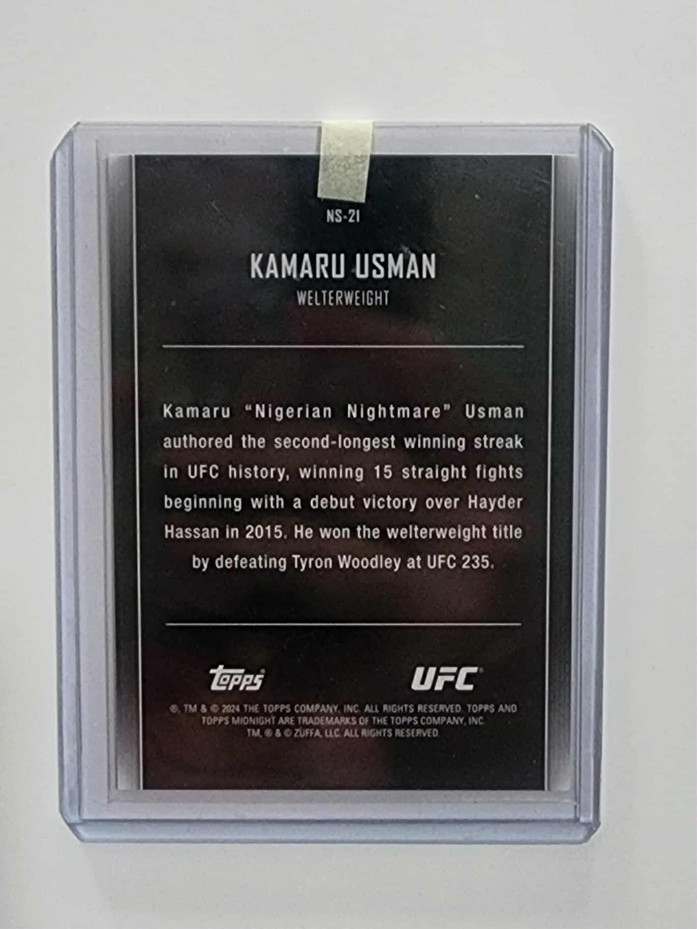 2024 Topps Midnight UFC - Night Stars Moonrise #NS-21 Kamaru Usman /25