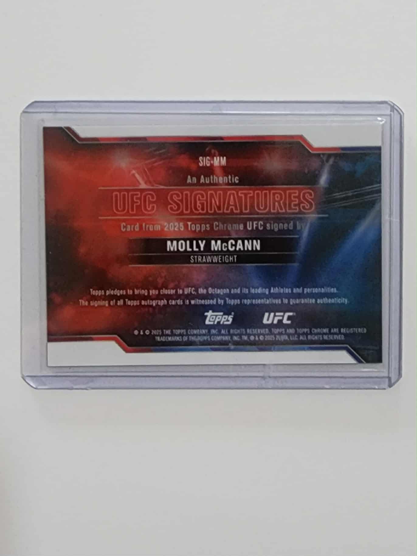 2025 Topps Chrome UFC Signatures GOLD Geometric /50 Molly McCann Auto