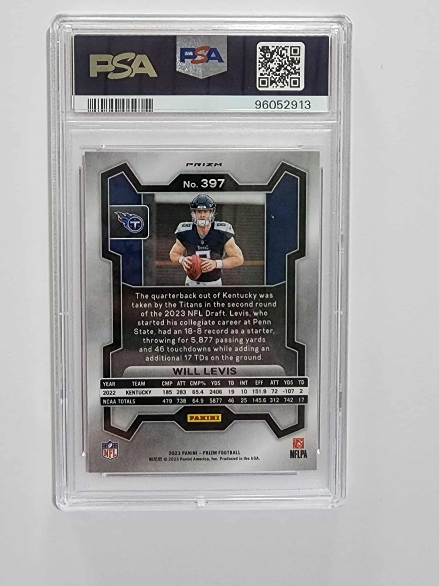 2023 Panini Prizm Football Pink Prizm #397 Will Levis Rookie PSA 9 Mint RC