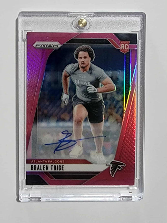 2024 Panini Prizm Bralen Trice #312 Rookie RC Pink Prizm Rookie Auto ATL Falcons