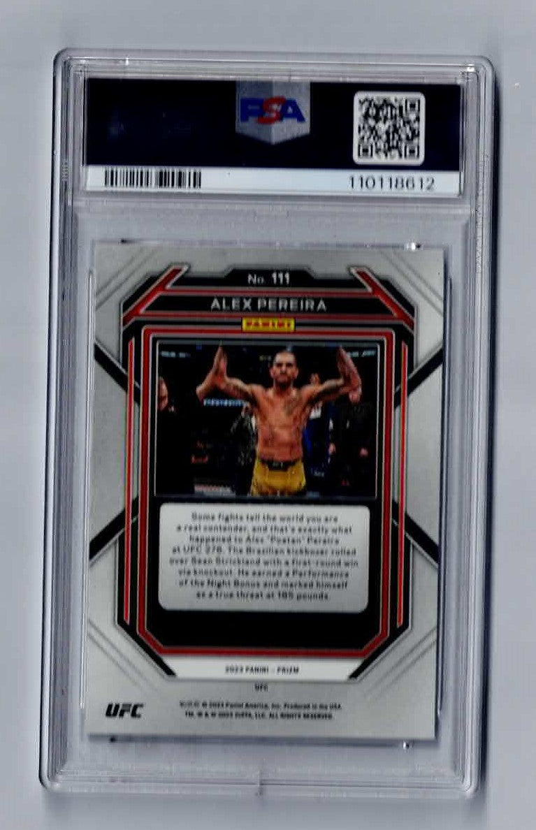 Alex Pereira Rookie Base Card 2023 Panini Prizm PSA 9