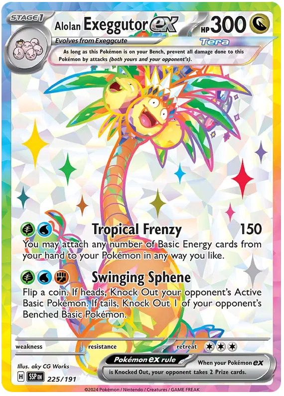 Pokemon TCG Surging Sparks - Alolan Exeggutor EX 225/191 - NM