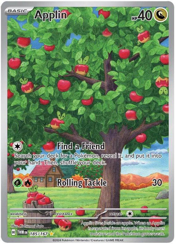 Applin 185/167 - Twilight Masquerade - Pokemon Card - NM - Illustration Rare