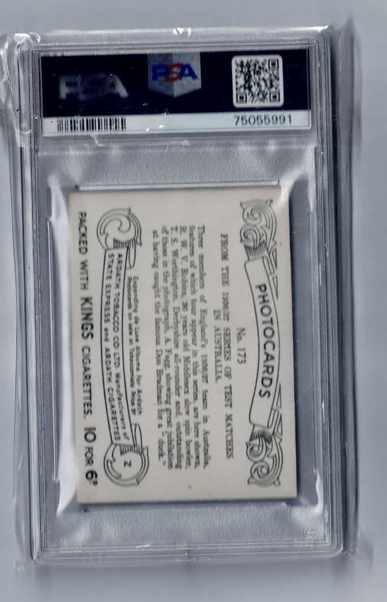 Tobacco Card, Ardath,PHOTOCARDS Z SPORT & GENERAL,1936,Test Match Australia,#173 PSA 4