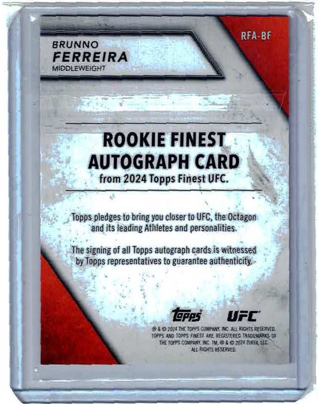 Brunno Ferreira Rookie Auto Red Shimmer Refractor - 2024 Topps Finest UFC RFA-BF