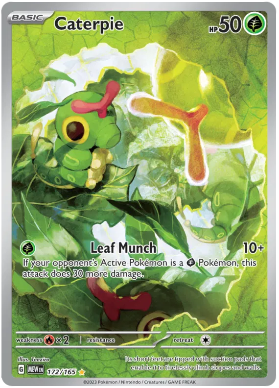 Pokémon TCG Caterpie Scarlet & Violet-151 172/165 Holo Illustration Rare NM