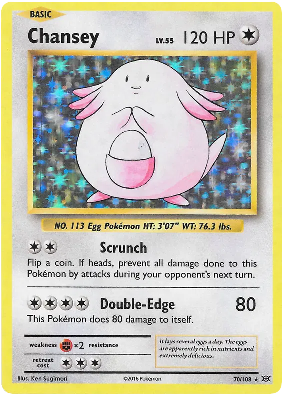 Pokémon TCG Chansey Evolutions 70/108 Holo Rare NM