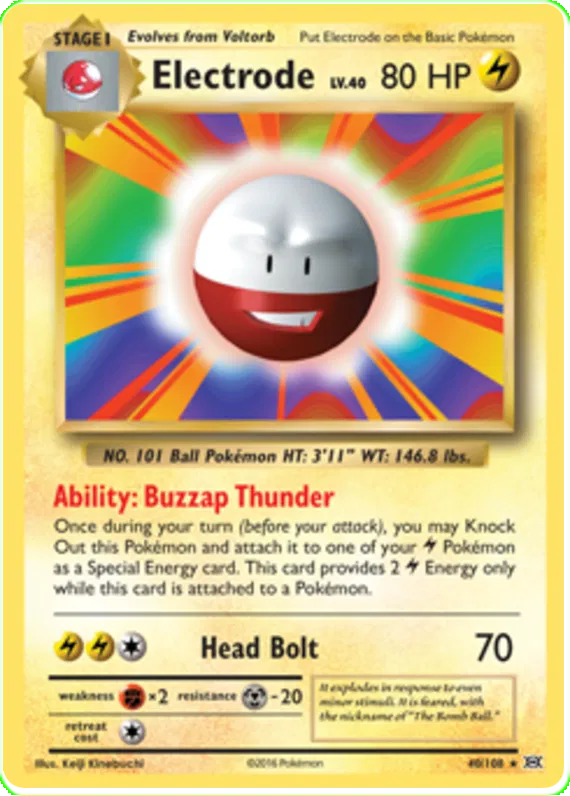 Pokemon - Electrode - 40/108 - Rare - Reverse Holo - XY - Evolutions - NM