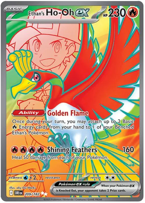 Pokemon Ethans Ho Oh Ex 209/182 Secret Rare Scarlet Violet Destined Rivals NM