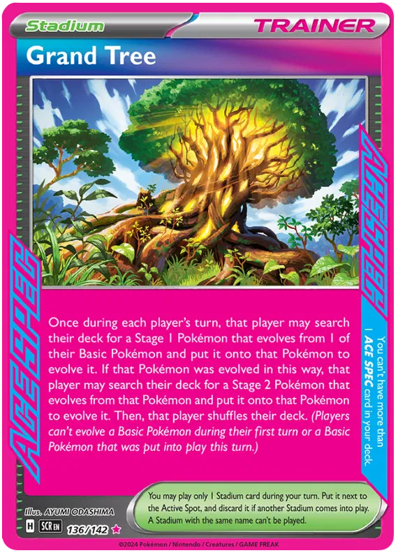 Grand Tree - 136/142 - Ace Spec - Stellar Crown - Pokemon Card - NM/M