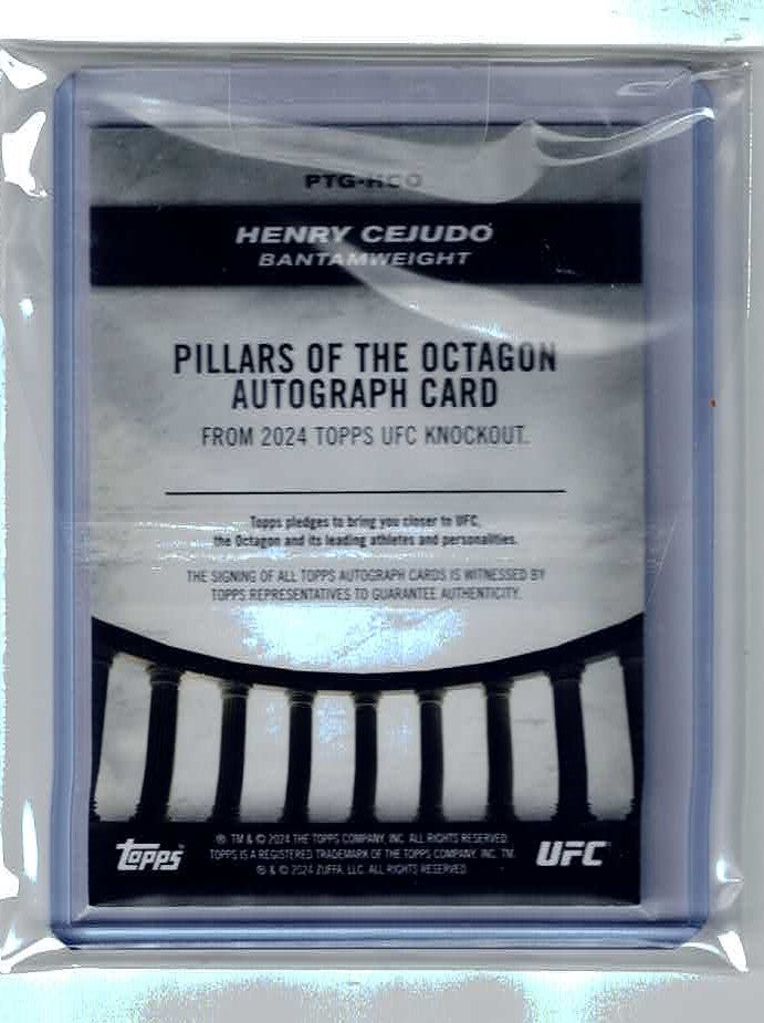 2024 UFC Topps Knockout Pillars of the Octagon Henry Cejudo Auto Autograph 7/8