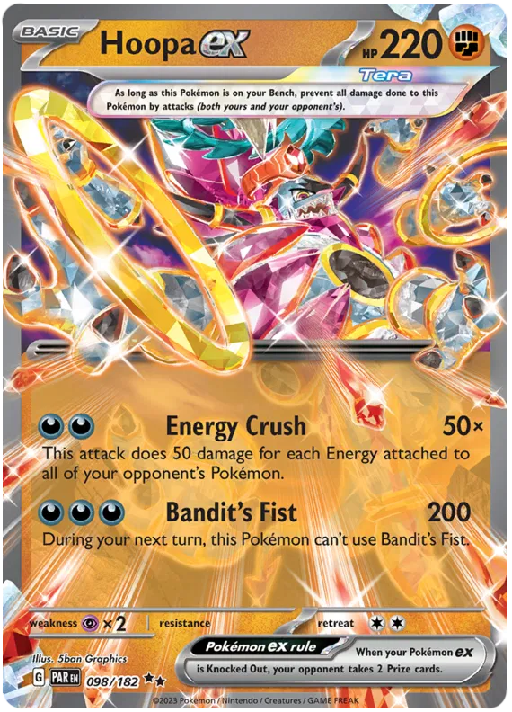 Hoopa ex - 098/182 - Double Rare - Paradox Rift - Pokemon Card - NM/M