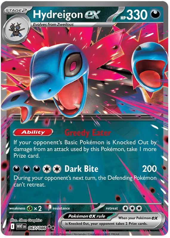 Hydreigon ex - 067/086 - Double Rare - White Flare - Pokemon Card - NM/M