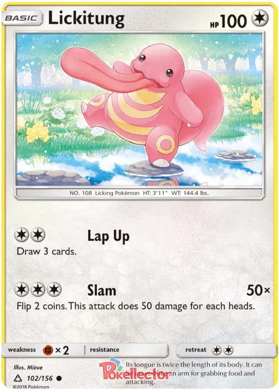 Lickitung - 102/156 - Pokemon Ultra Prism - Reverse Holo - NM