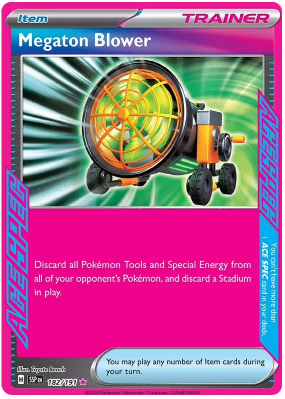Megaton Blower - 182/191 - Ace Spec Rare - Surging Sparks - NM/M - Pokemon Card