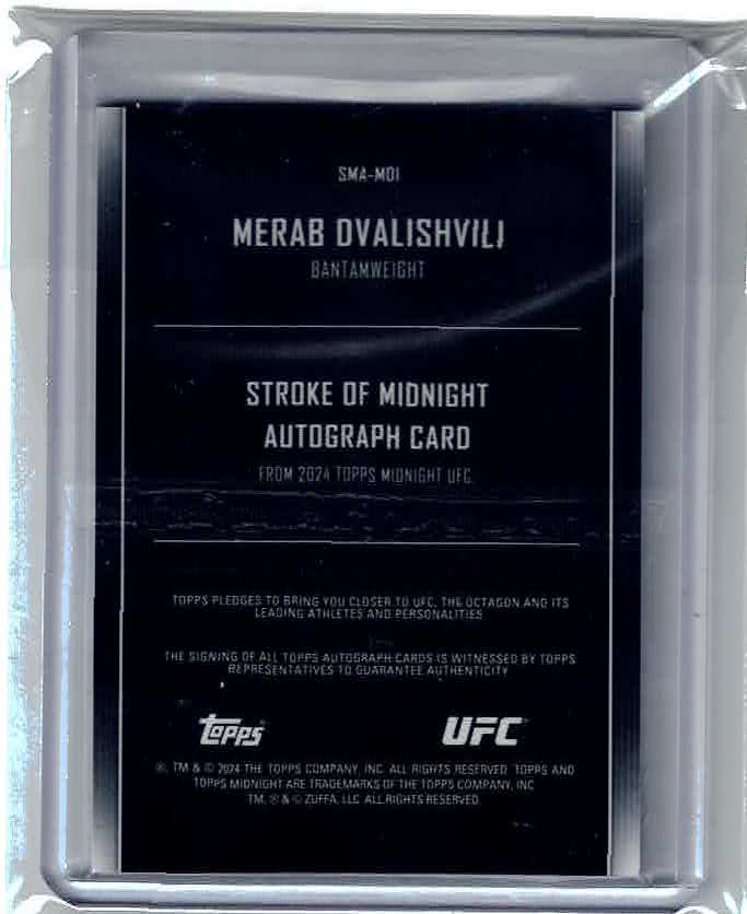 2024 Topps Midnight UFC Stroke of Midnight Autographs Merab Dvalishvili #SMA-MDI
