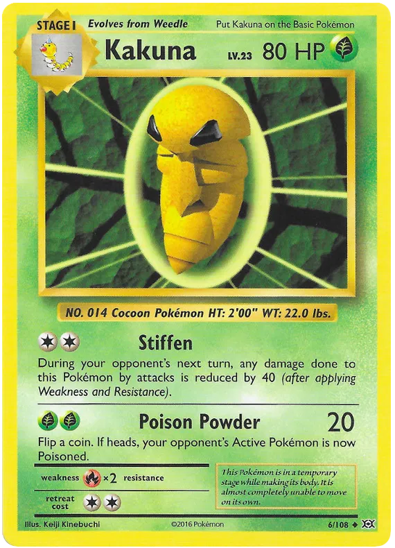 Kakuna 6/108 Reverse Holo Evolutions Pokemon Card NM