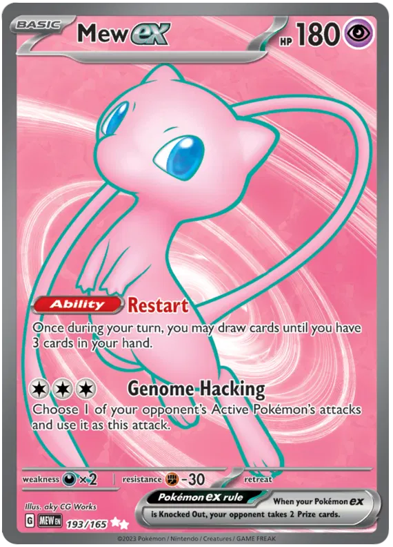 Pokémon TCG Mew Ex 193/165 Scarlet & Violet 151 Full Art Holo Rare - NM