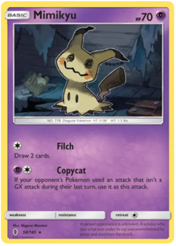 Mimikyu 58/145 Sm-Guardians Rising Holo NM/M