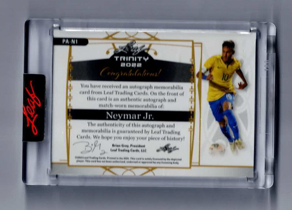 2022 Leaf Trinity Neymar Jr  Patch Auto 3/6 Brazil PA-N1