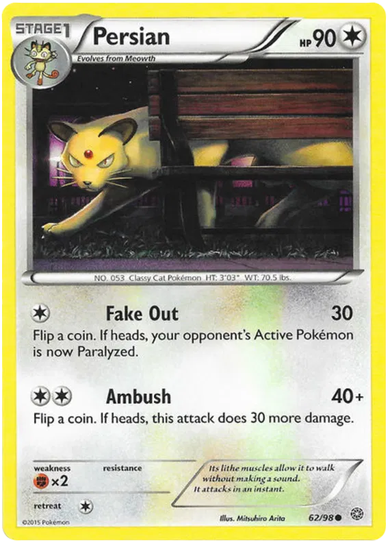 Persian - 62/98 - Reverse Holo - XY Ancient Origins - NM