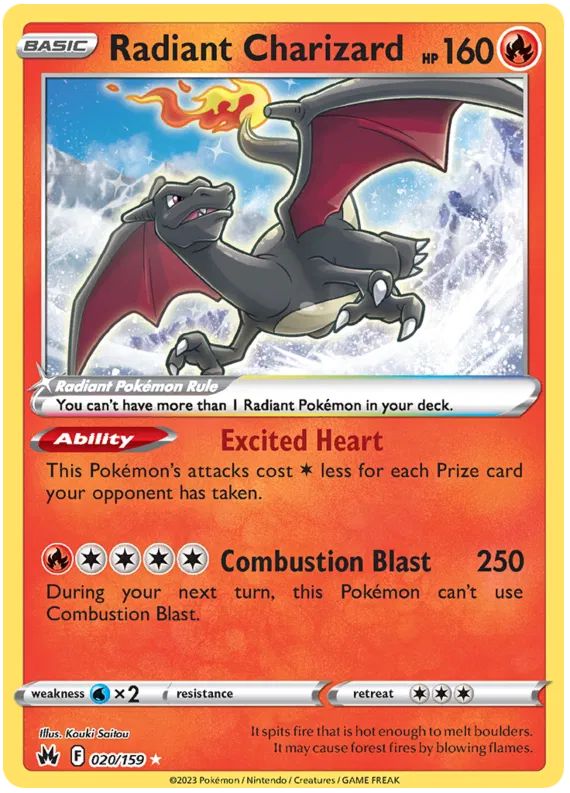 Radiant Charizard - 020/159 Crown Zenith Ultra Rare Pokemon TCG NM