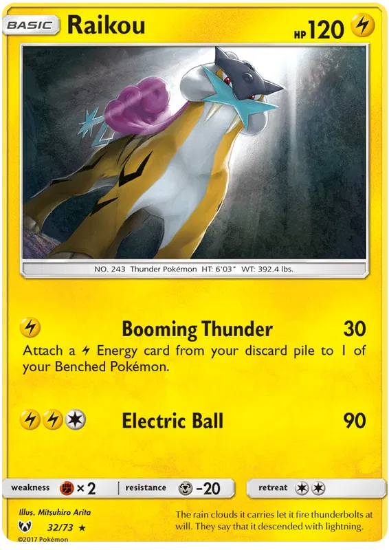 Raikou 32/73 Holo Rare Shining Legends NM/M