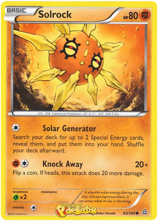 XY - Primal Clash #83/160 Solrock - Reverse Holo - Pokemon TCG NM/M