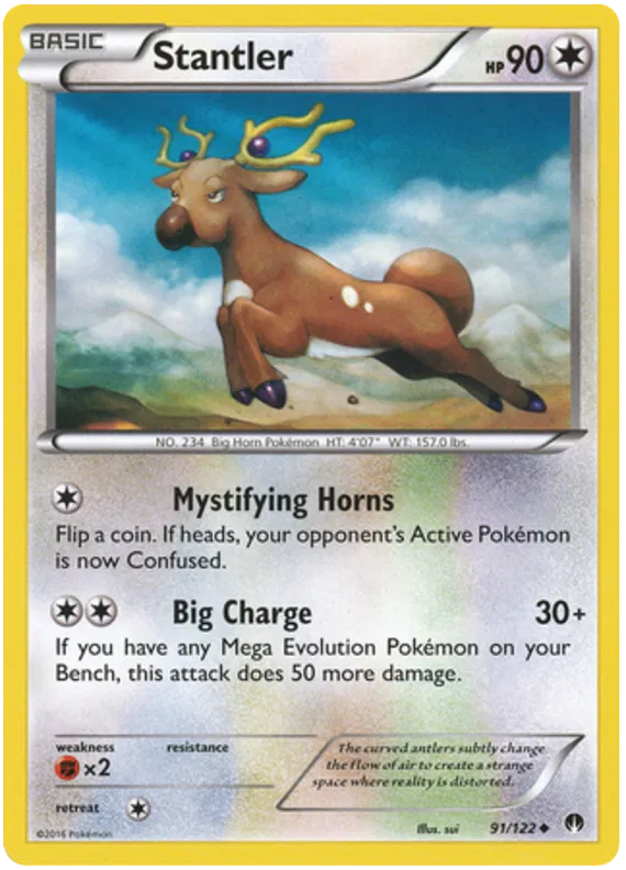 Stantler 91/122 Reverse Holo BreakPoint Pokemon TCG NM/M