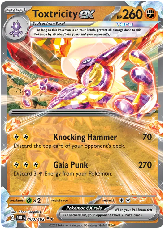 Toxtricity ex - 100/182 - Double Rare - Paradox Rift - Pokemon Card - NM/M