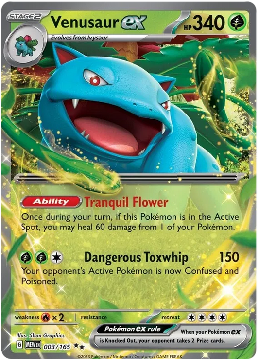 Venusaur ex 003/165 MEWen 151 English Pokemon Card NM