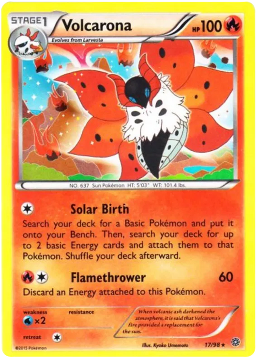 Volcarona 17/98 Rare - Pokemon TCG XY: Ancient Origins - Reverse Holo (NM)
