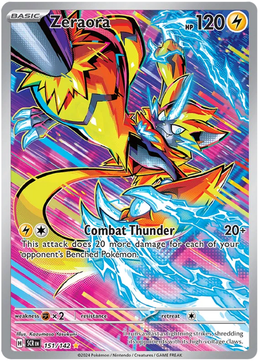 Zeraora 151/142 - Illustration Rare - Stellar Crown - Pokemon TCG Holo Card NM/M