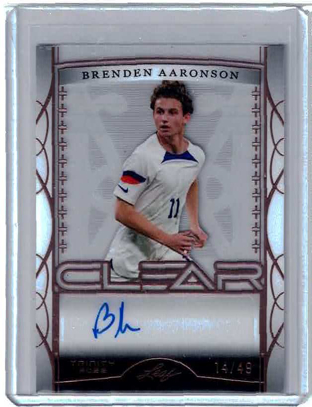 2022 leaf trinity Brenden Aaronson 14/49 CA-BA1 CLEAR