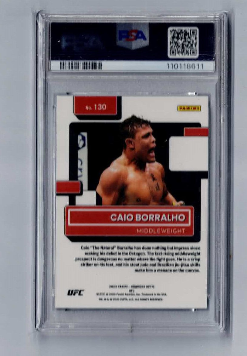 2023 Panini Optic UFC WHITE Base Rated Rookie Caio Borralho #130 PSA 8