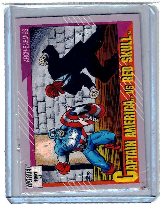 1991 Impel Marvel Universe Arch-Enemies Captain America Vs Red Skull #115