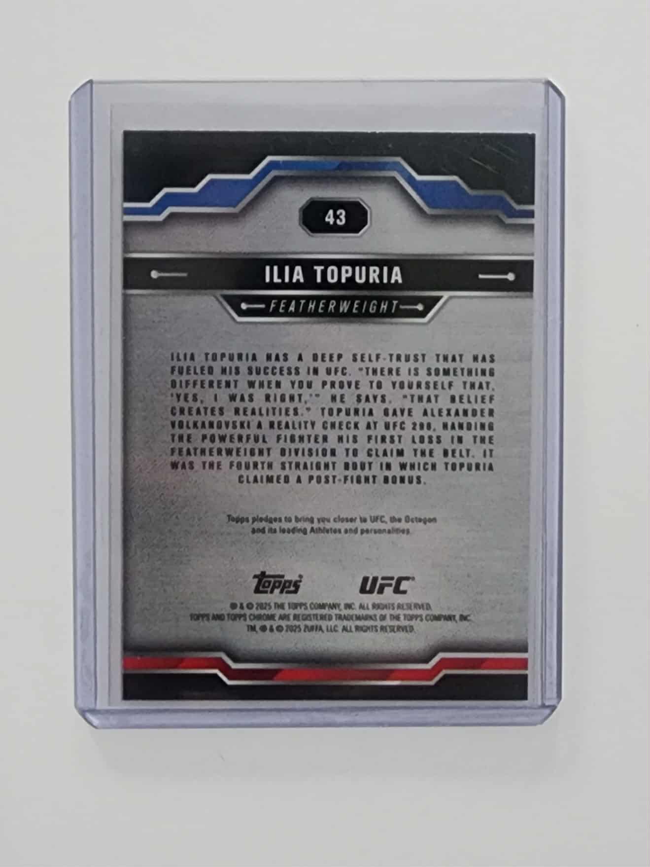 ILIA TOPURIA 2025 TOPPS CHROME UFC CHECKERED #43