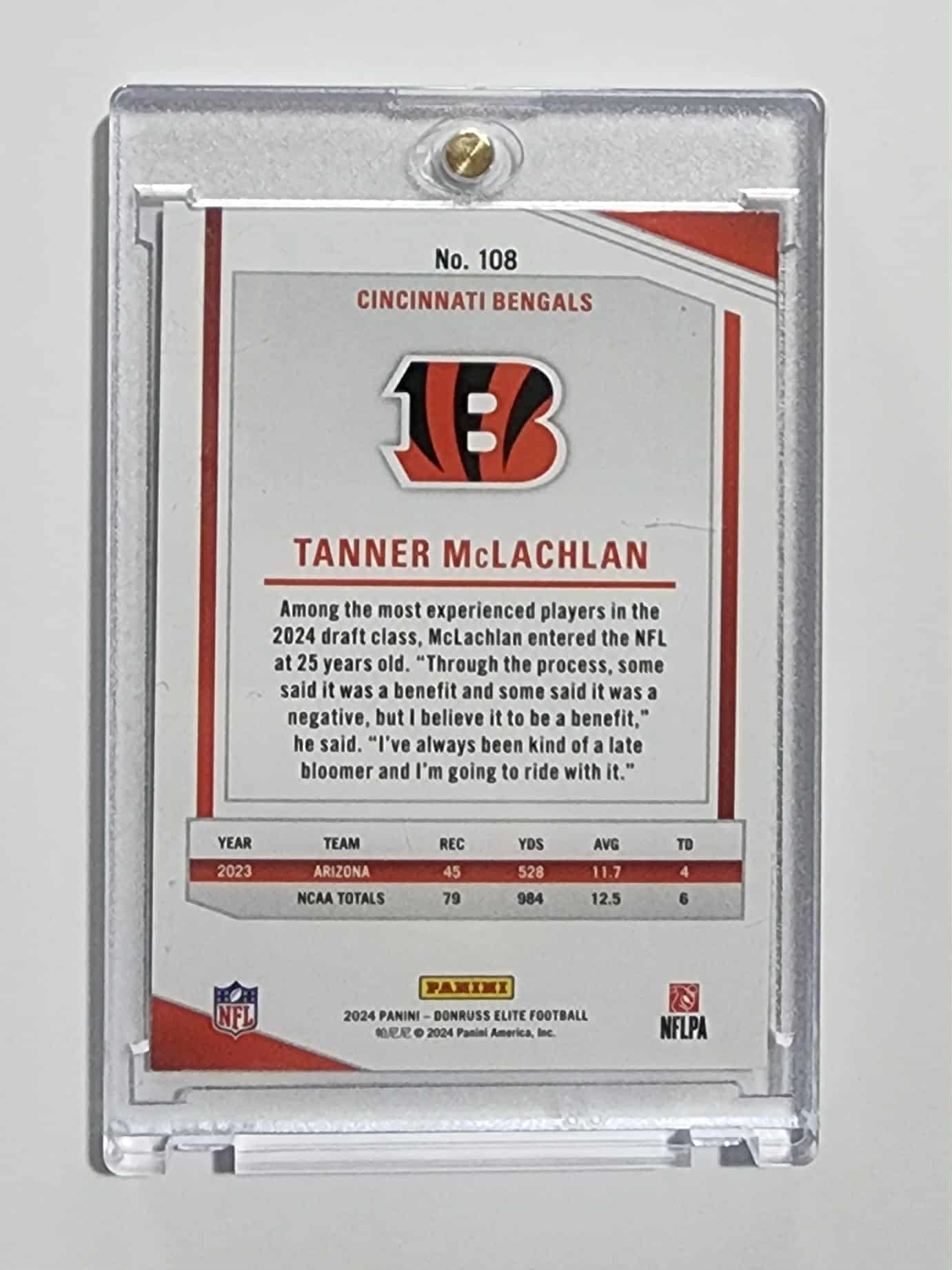 panini donruss tanner mclachlan #108 silver rc