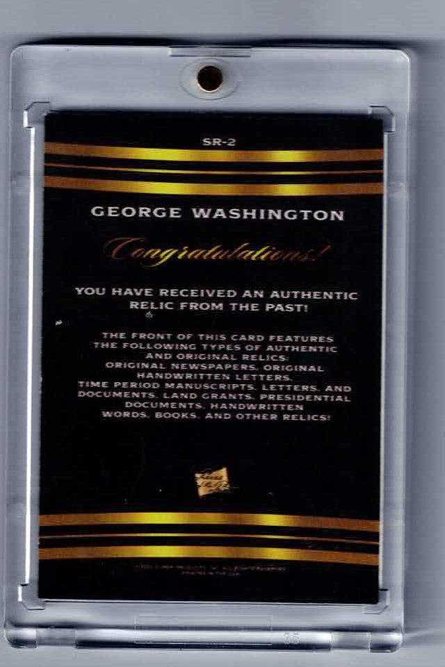 2022 pieces of the past AUTHENTIC RELIC George Washington SR-2 card