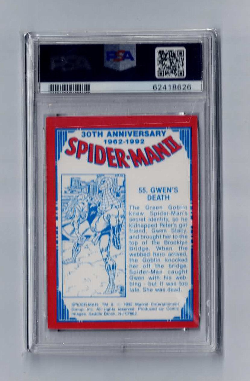 SPIDER-MAN: GWEN STACY'S DEATH 30th Anniversary 1992 Marvel Card #55 PSA 10