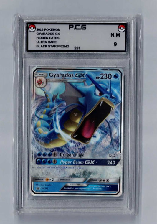 2019 Pokemon SM Black Star Promo Hidden Fates Tin Gyarados GX #SM212 PCG 9