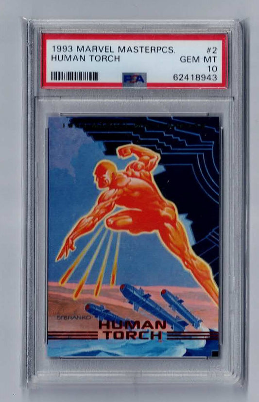 1993 Marvel Masterpieces Human Torch #2 PSA 10 GEM MINT Fantastic Four