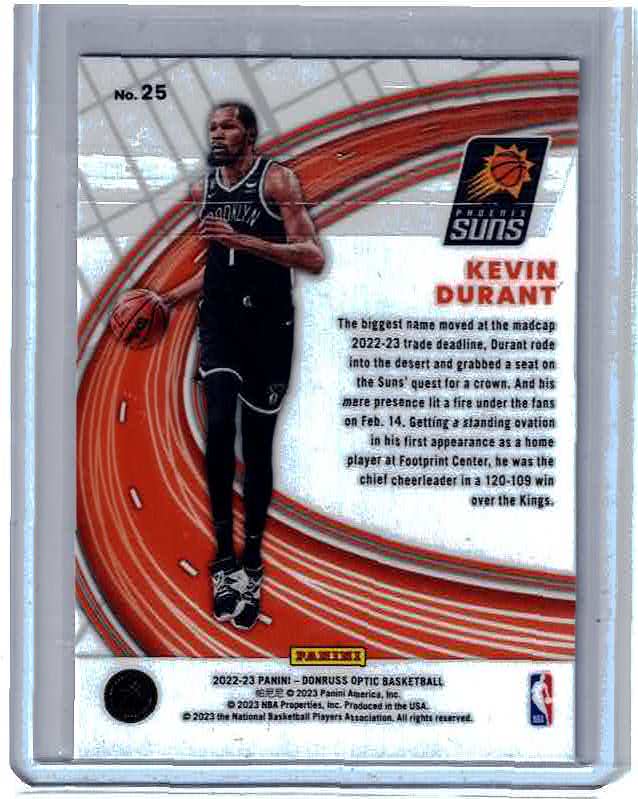 Kevin Durant 2022-23 Donruss Optic #25 Express Lane Holo Phoenix Suns