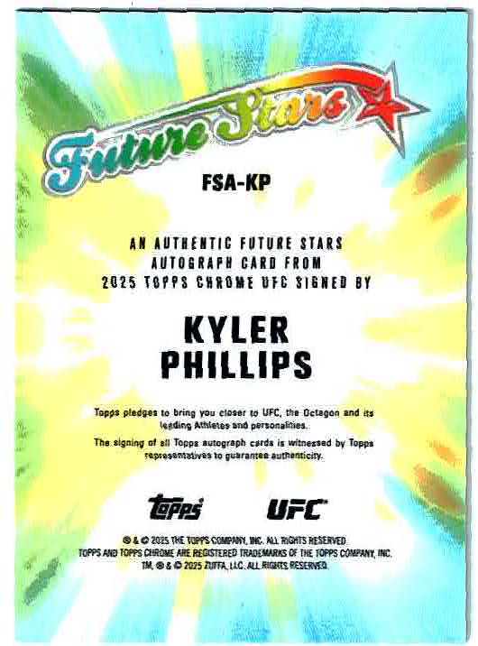 Kyler Phillips 2025 Topps Chrome UFC Green Geometric Future Stars Auto /99