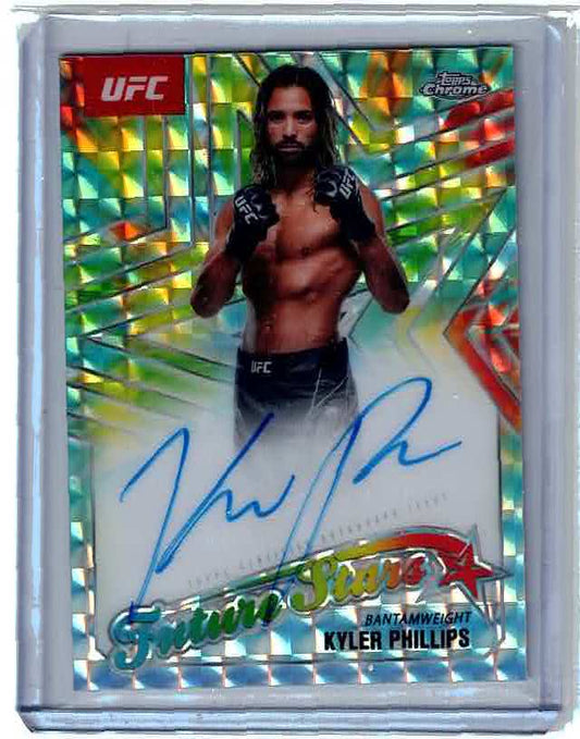 Kyler Phillips 2025 Topps Chrome UFC Geometric Aqua Future Stars Auto #FSA-KP