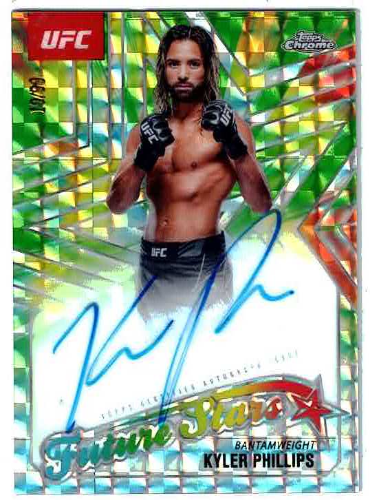 Kyler Phillips 2025 Topps Chrome UFC Green Geometric Future Stars Auto /99