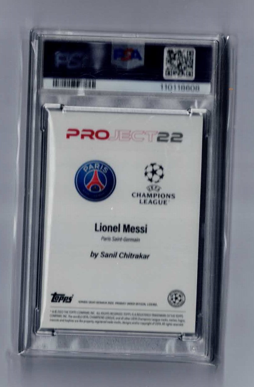 topps prokect22 uefa lionel messi sanil chitrakar psa 10