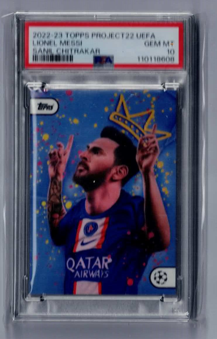 topps prokect22 uefa lionel messi sanil chitrakar psa 10