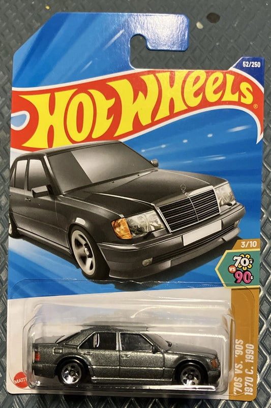 2025 HOT WHEELS M CASE MERCEDES-BENZ 500 E LONG CARD 52/250 DARK GREY 70s Vs 90s
